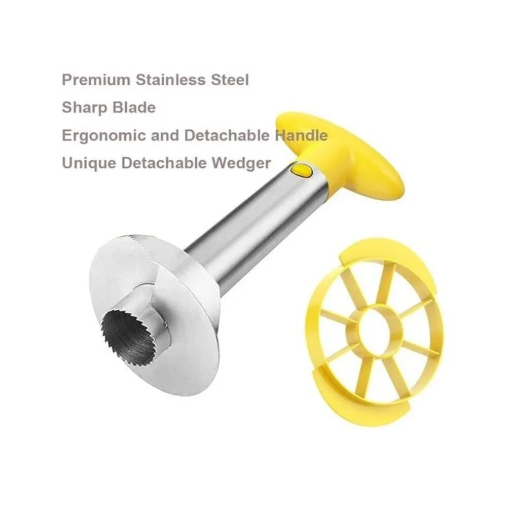 SameTech Easy Kitchen Tool Stainless Steel Fruit Pineapple Peeler Slicer NIB